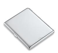 Philippi Duke Zigarettenetui aus Edelstahl, Platz für 9 Zigaretten, Silber, Klappe