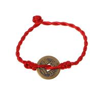 PHILSP Armband Kette Chinesische Feng Shui Reichtum Glück Kupfer Münzen Anhänger rote Schnur Armbänder A