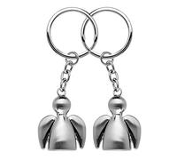 PhiLuMo 2er Set - Schutzengel Schlüsselanhänger - Angels - Edelstahl gebürstet