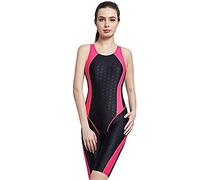 PHINIKISS Wassersport Einteiler Badeanzug Damen Sportbadeanzug Knielang Bademode