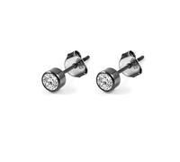 PHNIBIRD 6mm Kleine Schwarz Ohrstecker mit Zirkonia für Herren Schlicht