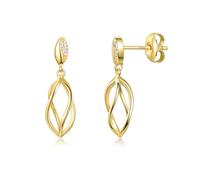 PHNIBIRD Anhänger Gold Ohrringe Silber 925 Ohrstecker Hängend Twist Blätter Dangle Ohrhänger Charm Hängend Elegante Schmuck Damen Geeignet Für Dinnerpartys und Verabredungen