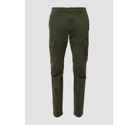 Cargohose S.OLIVER, Herren, Gr. 33, Länge 34, grün (dk olive), Web, Obermaterial: 98% Baumwolle, 2% Elasthan, unifarben, casual, normal lang, Hosen, mit Stretch und Viskose (91997907-33) dk olive