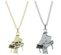 Piano-Anhänger mit Kette, versilbert oder vergoldet - Farbe: Gold