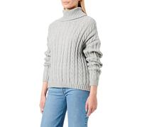 piano Women's Damen Strukturierter Strickpullover mit Rollkragen Acryl HELLGRAU Melange Größe XS/S Pullover Sweater