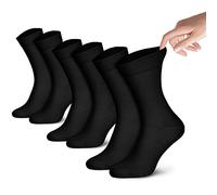 Piarini Arztsocken ohne Gummibund Damen 3er Pack - venenfreundliche Arbeitssocken aus Baumwolle Schwarz 39 40 41 42