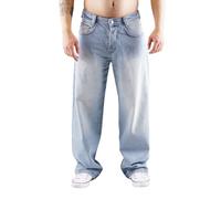 Picaldi Zicco 475 Herren Baggy Jeans Extra Weit aus 100 % Baumwolle mit Tiefem Bund Lockerem Schnitt Streetwear im 90er Vintage Style (DE/NL/SE/PL, Bundweite & Schrittlänge, 33, 32, Lagoon)
