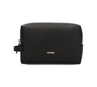 PICARD Kulturbeutel Java R259 Schwarz | Kulturtasche aus hochwertigem Rindsleder | Übersichtliche Organisation durch Steckfächer | Weites Öffnen durch umlaufenden Reißverschluss | Goldende Details