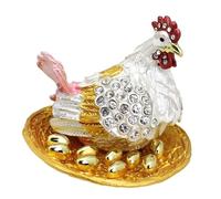 Piceioep Exquisite Schmuck Aufbewahrungsbox aus Metall, perfekt für Heimdekoration und Geschenke Emaillierter, beschichteter Zubehör Organizer, reisefreundlicher Schmuckkoffer