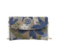 Piceioep Modische gewebte Clutch Tasche mit Pailletten Stickerei, User Consciou Stroh Abend Handtasche, Stickerei