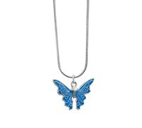 Piceioep Modische, robuste Schmetterlingshalskette aus Legierung, farbenfrohes Modeaccessoire, Dekoration für trendige Frauen Alltag, Schmetterlingsanhänger Schmuck