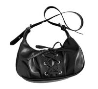 Piceioep Schultertasche mit Riemen und dekorativem Band zum, geräumiger Innenraum unter den Armen, stilvolle PU Umhängetasche für Damen, Damen Umhängetasche