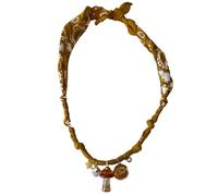 Piceioep Stilvolle Halskette aus Seidenhalstuch, atmungsaktive Baumwollmischung, Schmuck, Strandaccessoire, Halstuch für Damen, Seidenschal