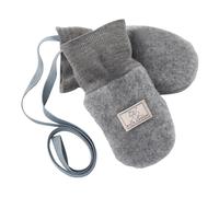 Pickapooh Baby und Kinder Fäustlinge Bio-Schurwolle Fleece dunkelgrau Gr.1 (bis 9 Monate)