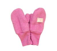 PICKAPOOH Fäustlinge aus 100 % Merinowolle, für Babys und Kinder, Fleece, rose, 3-5 Jahre