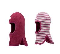 Pickapooh Sturmhaube Wende-Schlupfmütze kbT Wolle Bio Baumwolle Granita (Himbeere) 56