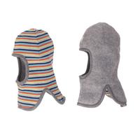 Pickapooh Sturmhaube Wende-Schlupfmütze kbT Wolle Bio Baumwolle Grau 52