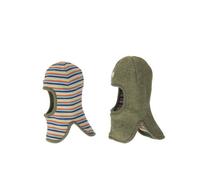 Pickapooh Sturmhaube Wende-Schlupfmütze kbT Wolle Bio Baumwolle Moos 52