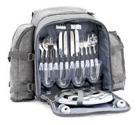 Picknickrucksack, grau, 32-teilig, 4 Personen
