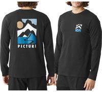 Picture Organic Clothing - T-Shirt mit langen ärmeln aus Bio-Baumwolle - Kenoma LS Tee Black für Herren aus Baumwolle - Größe S - schwarz schwarz S