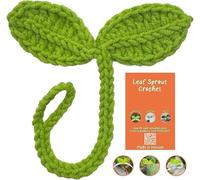 PIDELIGHT Lucky Handmade Gestrickt Crochet Leaf Sprout - Multifunktionales Häkelzubehör mit DIY Handwerk Baumwollgarn, Ideales Eck-Lesezeichen für Bücherwürmer, Kopfhörerzubehör und Kabelbinder