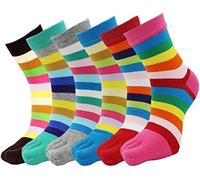 PIDUDU Damen Zehensocken Fünf Finger Socken, Frauen Fünf Finger Socken aus Baumwolle,Laufen, Freizeit, Atmungsaktive und bunte Socken, 6 Paare (Cotton, Color 1)