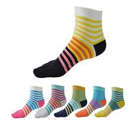 PIDUDU Damen Zehensocken Fünf Finger Socken, Frauen Fünf Finger Socken aus Baumwolle,Laufen, Freizeit, Atmungsaktive und bunte Socken, 6 Paare (Cotton, Color 2)