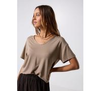 Pieces - Bekleidung Pcbillo Oversized Tee Lurex Stripes Noos - beige - Größe L