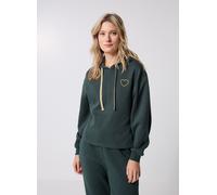 Pieces - Bekleidung Pcchilli Ls Heart Hoodie D2D - Grün - Größe S