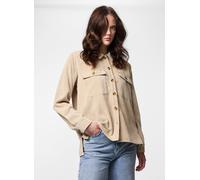 Hemdbluse PIECES "PCEFFI LS SHIRT WVN NOOS", Damen, Gr. XL, weiß pepper, Cord, Obermaterial: 92% Polyester, 8% Nylon, unifarben, loose fit Po-bedeckend, Blusen Hemdbluse, Materialmix, loose fit (35663