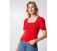 Pieces - Bekleidung Pcjuline Ss Rev Knit Tee Bc - rot - Größe XS