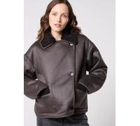 Pieces - Bekleidung Pcjuno Coated Teddy Jacket - Braun - Größe M