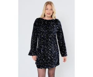Pieces - Bekleidung Pckam Ls Deep Back Bow Dress Bc - Schwarz - Größe XL