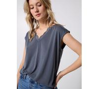 Pieces - Bekleidung PCKAMALA LACE V-NECK TEE JRS FC BC - Blau - Größe M