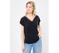 PIECES Regular Fit T-Shirt mit V-Ausschnitt Modell 'KAMALA' in Black, Größe XS