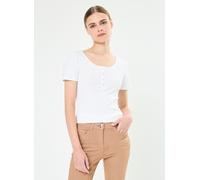 Pieces T-Shirt Kitte mit Rippenstruktur Weiß Größe L