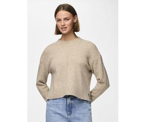Pieces - Bekleidung Pcmalou Ls O-Neck Cutline Knit Noos Bc - beige - Größe XS
