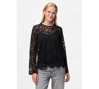 Pieces - Bekleidung Pcolline Ls Lace O-Neck Top Wvn Noos - schwarz - Größe XS