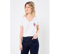 Pieces - Bekleidung PCTILLY SS V-NECK EMB T-SHIRT JRS FC - Weiß - Größe M