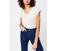 Pieces T-Shirt PCBILLO mit gestreiftem Glitzer-Effekt Weiß Damen Größe M