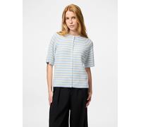 PIECES - PCMALOU SS O-NECK STRIPE CARDIGAN PWP BC Cashmere Blue - Gr. - XS