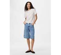 Pieces Shirttop PCVILDE SS TOP WVN NOOS – 100% Baumwolle, Lochstickerei – Gr. M, Hellweiß