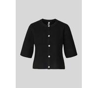 PIECES Boxy Fit Strickjacke aus Rippstrick Modell 'SILLY' in Black, Größe XL