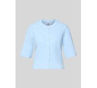 PIECES Boxy Fit Strickjacke aus Rippstrick Modell 'SILLY' in Hellblau Melange, Größe S
