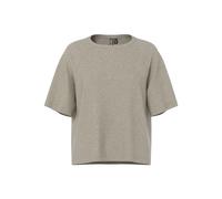 PIECES Regular Fit Strick-Shirt mit kurzem Raglanärmel Modell 'BREE' in Taupe Melange, Größe S