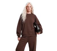 Sweatshirt PIECES "PCCHILLI LS LOOSE FIT SWEAT TOP NOOS BC", Damen, Gr. L, hot fudge, Sweatware, Obermaterial: 50% Baumwolle, 50% Polyester, unifarben, loose fit normal, Rundhals, Sweatshirts Sweatshi