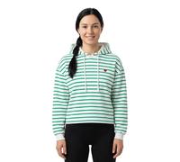Pieces Kapuzenpullover PCCHILLI Hoodie gestreift Herz-Stickerei weiß/Parakeet Damen Gr. M