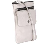PIECES Dalila Leather SMALL Cross Over Bag 17051342, Damen Umhängetaschen, Grau (Chrome Grey), 12x17x1 cm (B x H x T)