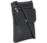 PIECES Dalila Leather SMALL Cross Over Bag 17051342, Damen Umhängetaschen, Schwarz (Black), 12x17x1 cm (B x H x T)