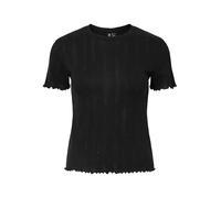 PIECES Damen Female T-Shirt Pointelle Pcmarie Ss O-Neck Poin Top JRS Noos Bc